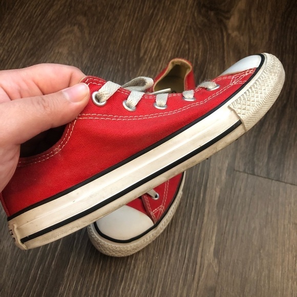 Red Converse Low Top Sneakers - Picture 4 of 10